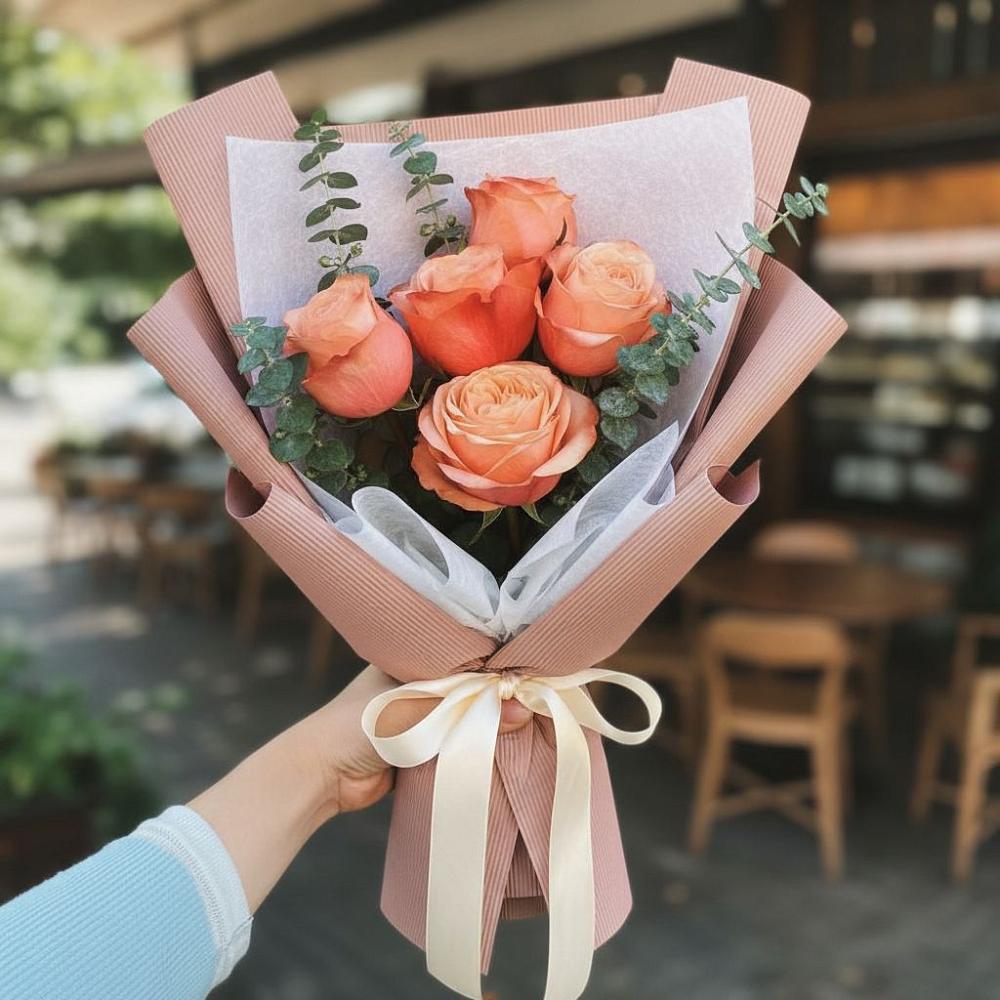 Букет персиковый аромат в Воздвиженской Букет цветов из: Розы в Воздвиженской