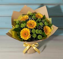 Букет цветов из:  Герберы и Хризантемы в Воздвиженской