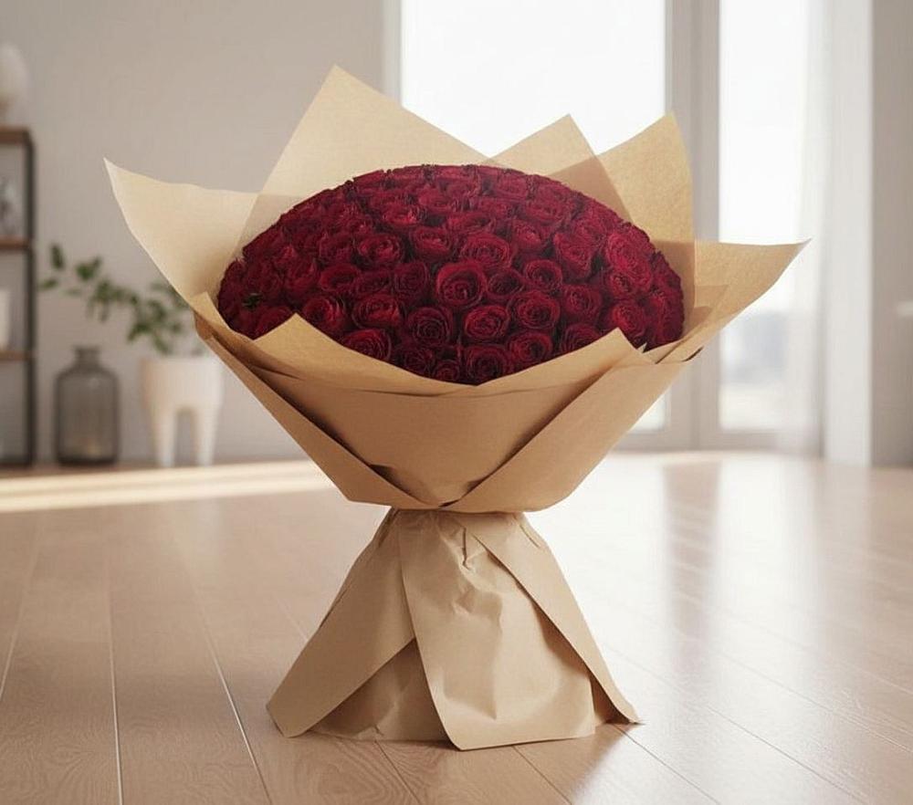 Букет 101 Красная роза в Воздвиженской