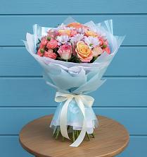 Букет Счастливые мгновение в Воздвиженской Букет цветов из:  Хризантемы и Розы в Воздвиженской